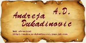 Andreja Dukadinović vizit kartica